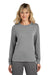 TravisMathew TM1LD003 Womens Long Weekend Crewneck Sweatshirt Heather Light Grey Model Front