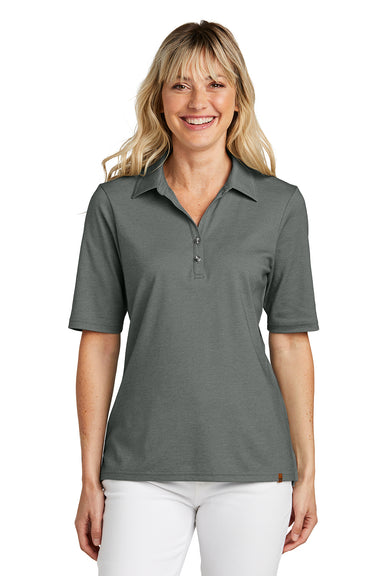 TravisMathew TM1LD004 Womens Sunsetters Wrinkle Resistant Short Sleeve Polo Shirt Heather Black Model Front