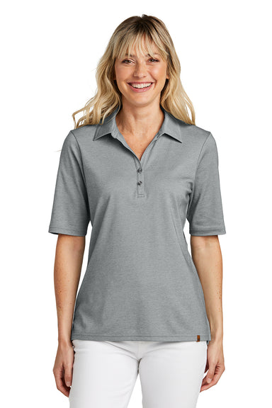 TravisMathew TM1LD004 Womens Sunsetters Wrinkle Resistant Short Sleeve Polo Shirt Heather Grey Model Front