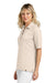 TravisMathew TM1LD004 Womens Sunsetters Wrinkle Resistant Short Sleeve Polo Shirt Heather Natural Model Side