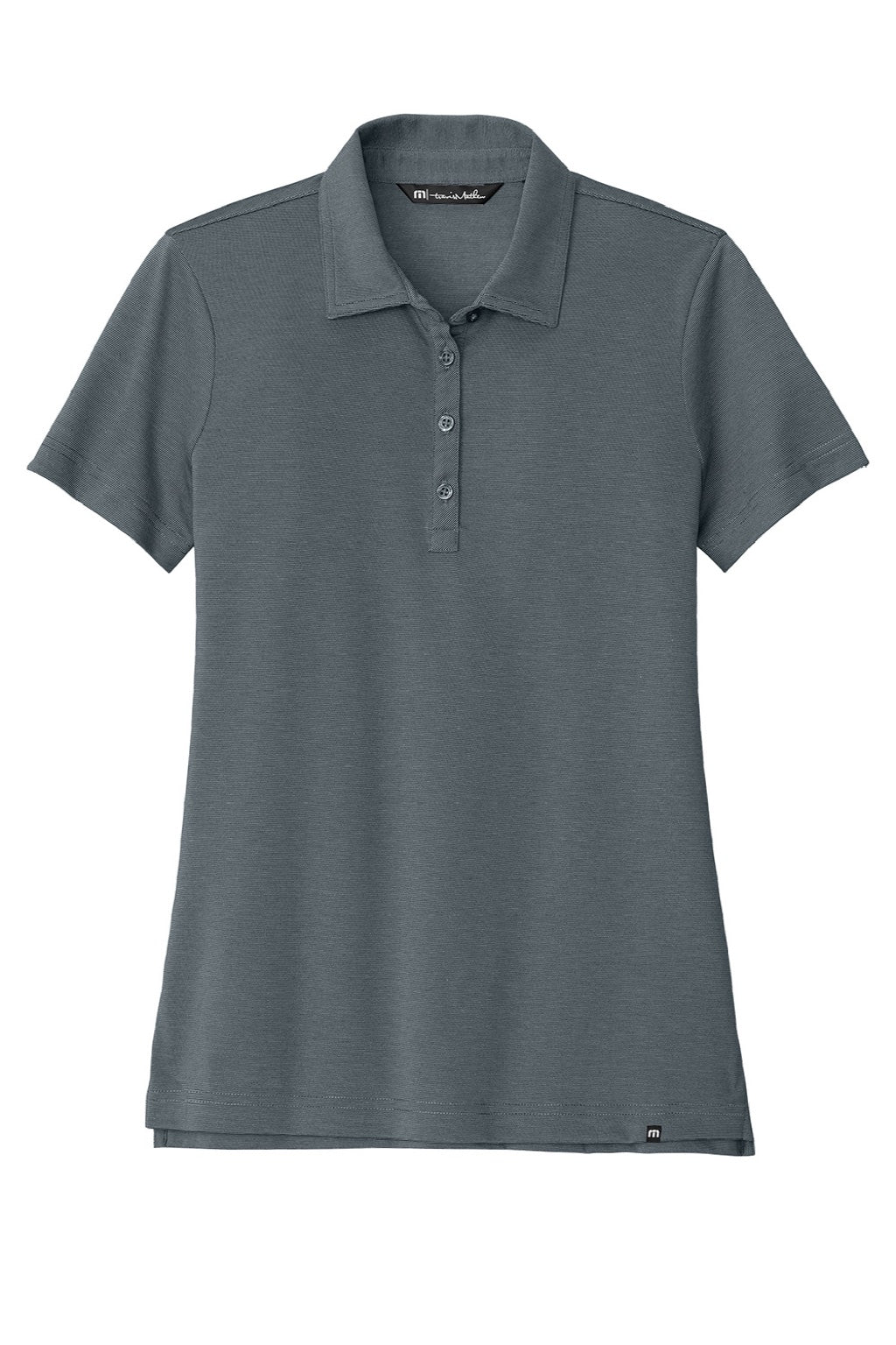 TravisMathew TM1LD005 Womens Sunnyvale Wrinkle Resistant Short Sleeve Polo Shirt Heather Night Blue Flat Front