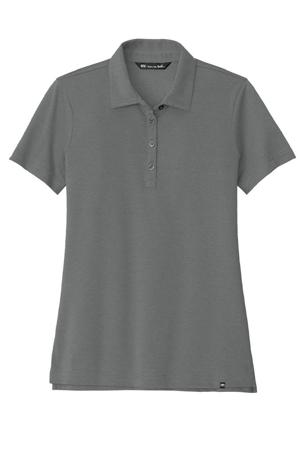TravisMathew TM1LD005 Womens Sunnyvale Wrinkle Resistant Short Sleeve Polo Shirt Heather Dark Grey Flat Front