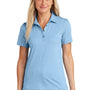 TravisMathew Womens Sunnyvale Wrinkle Resistant Short Sleeve Polo Shirt - Heather Strong Blue