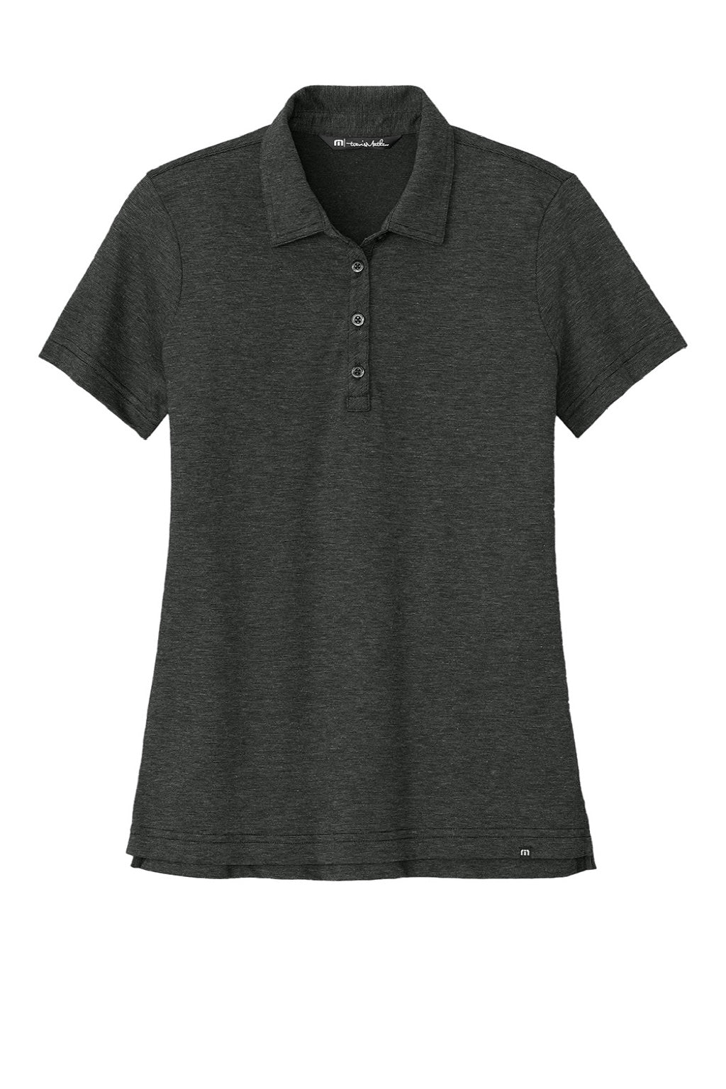 TravisMathew TM1LD005 Womens Sunnyvale Wrinkle Resistant Short Sleeve Polo Shirt Heather Black Flat Front
