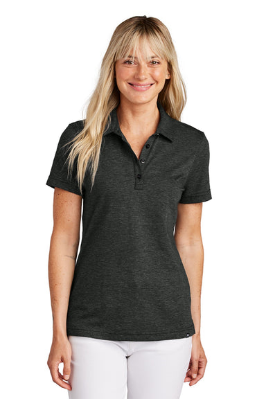 TravisMathew TM1LD005 Womens Sunnyvale Wrinkle Resistant Short Sleeve Polo Shirt Heather Black Model Front