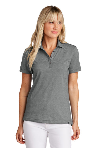 TravisMathew TM1LD005 Womens Sunnyvale Wrinkle Resistant Short Sleeve Polo Shirt Heather Dark Grey Model Front