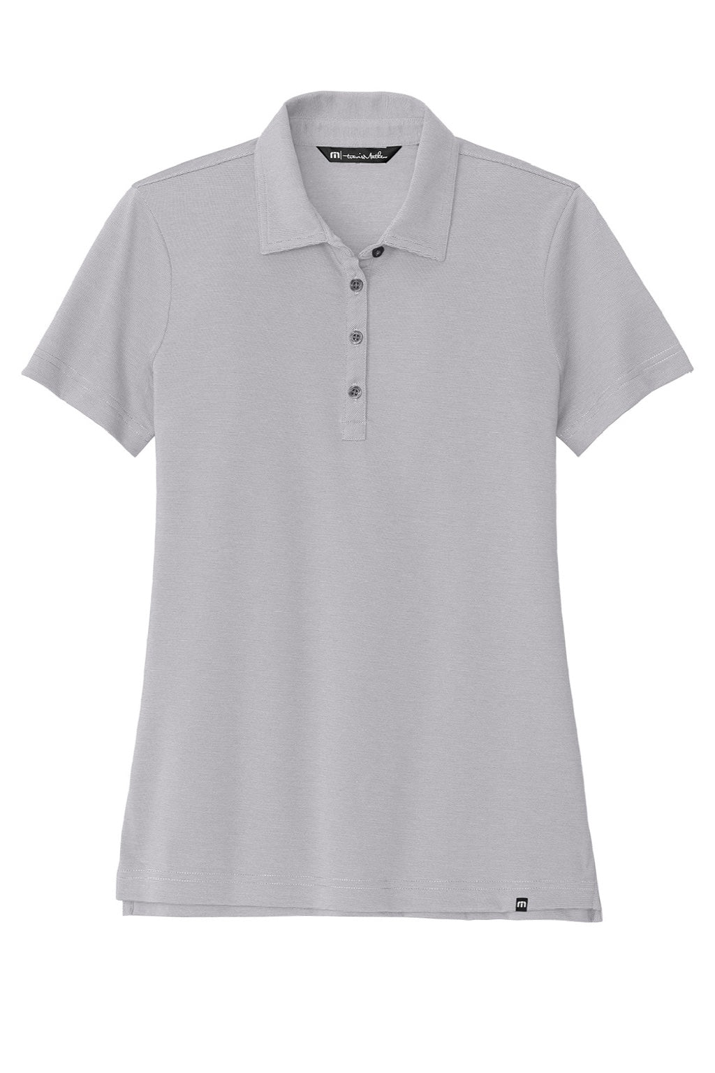 TravisMathew TM1LD005 Womens Sunnyvale Wrinkle Resistant Short Sleeve Polo Shirt Heather Light Grey Flat Front
