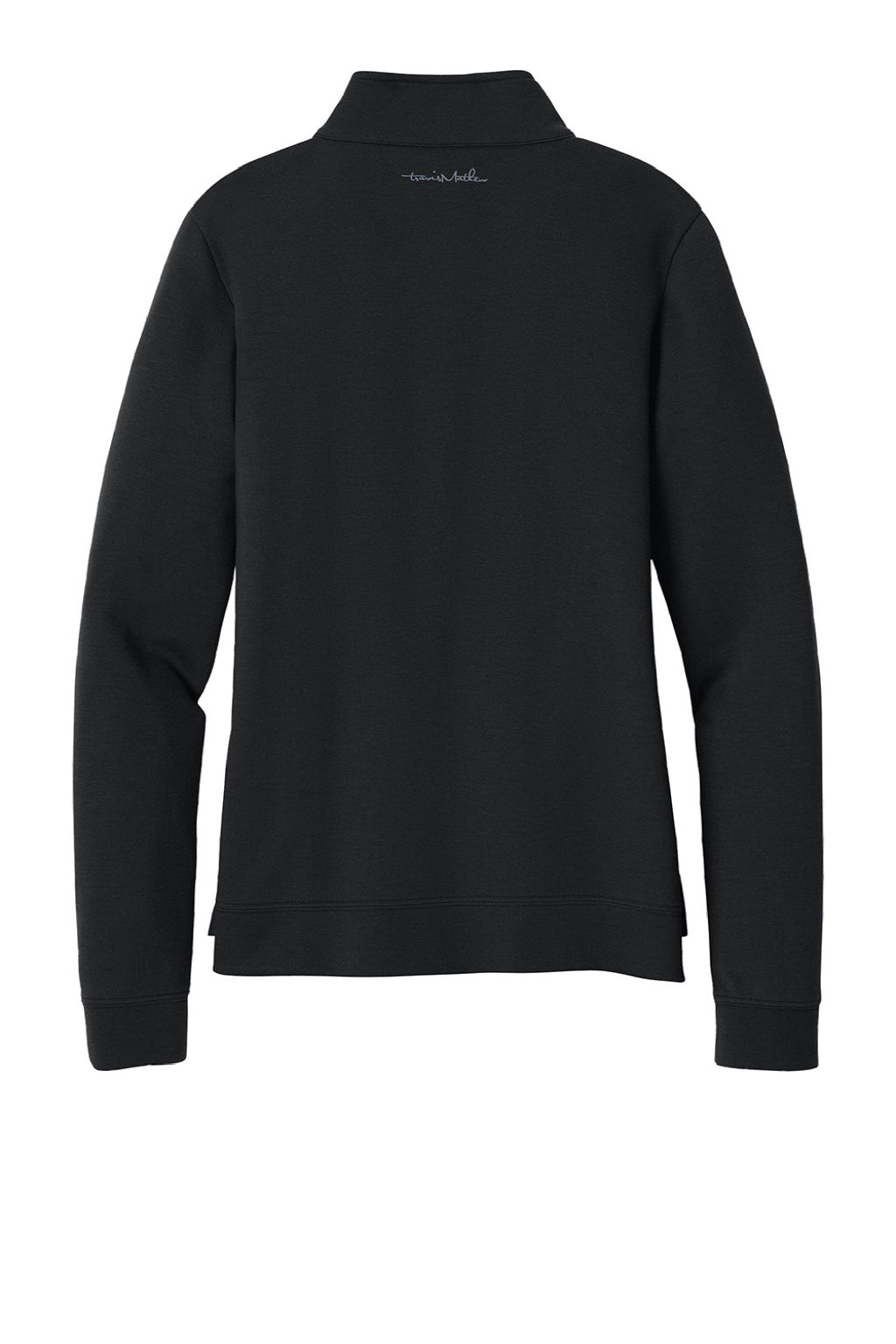 TravisMathew TM1LD007 Womens Coveside Wrinkle Resistant 1/4 Zip Sweatshirt Black Flat Back