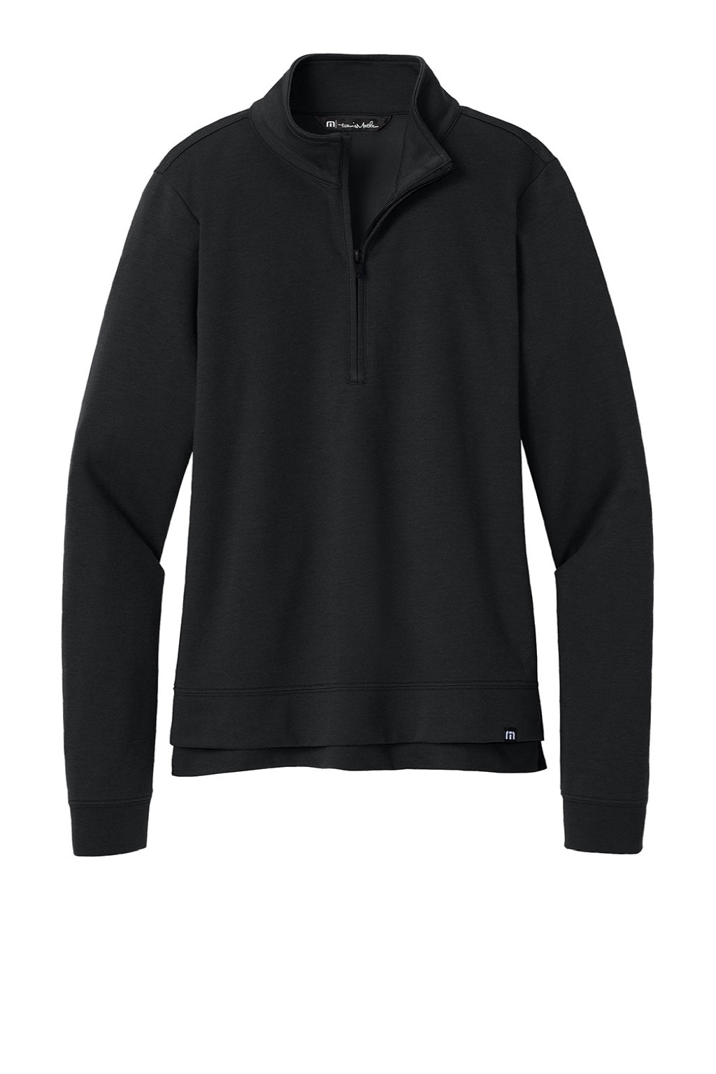 TravisMathew TM1LD007 Womens Coveside Wrinkle Resistant 1/4 Zip Sweatshirt Black Flat Front