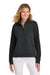 TravisMathew TM1LD007 Womens Coveside Wrinkle Resistant 1/4 Zip Sweatshirt Black Model Front
