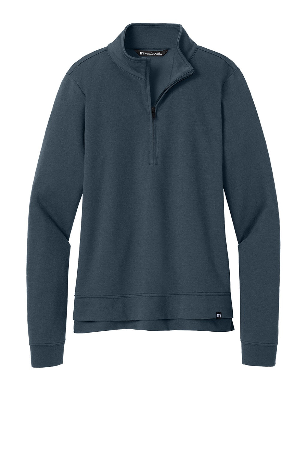 TravisMathew TM1LD007 Womens Coveside Wrinkle Resistant 1/4 Zip Sweatshirt Blue Nights Flat Front