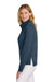 TravisMathew TM1LD007 Womens Coveside Wrinkle Resistant 1/4 Zip Sweatshirt Blue Nights Model Side