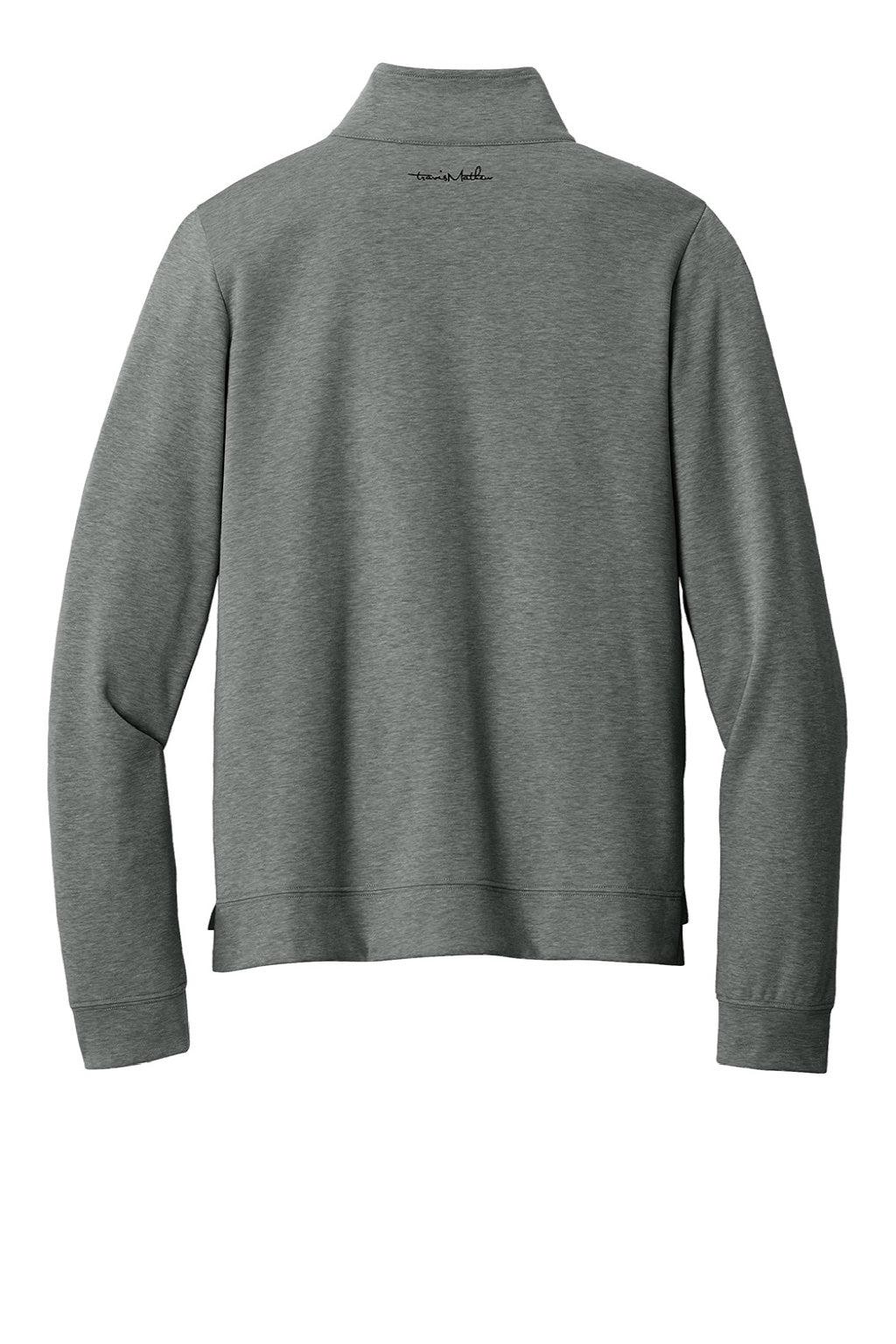 TravisMathew TM1LD007 Womens Coveside Wrinkle Resistant 1/4 Zip Sweatshirt Heather Dark Grey Flat Back