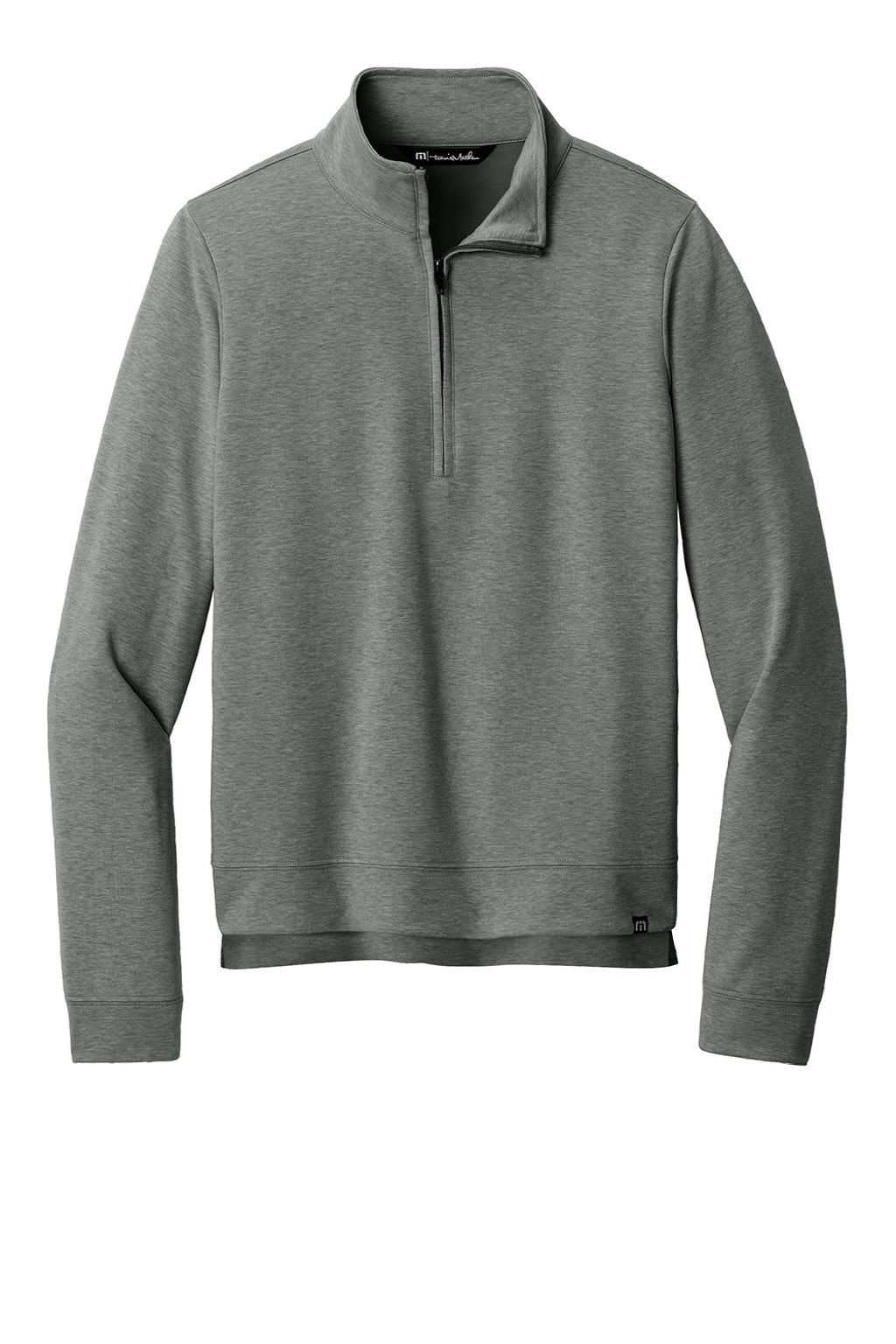 TravisMathew TM1LD007 Womens Coveside Wrinkle Resistant 1/4 Zip Sweatshirt Heather Dark Grey Flat Front