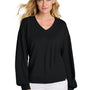 TravisMathew Womens Long Weekend V-Neck Sweatshirt - Black