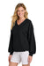 TravisMathew TM1LD009 Womens Long Weekend V-Neck Sweatshirt Black Model Side