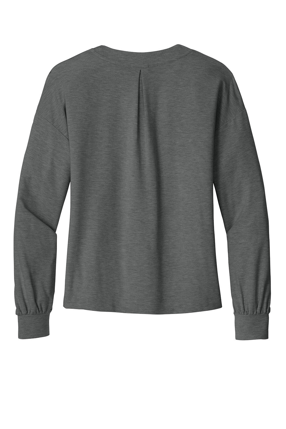 TravisMathew TM1LD009 Womens Long Weekend V-Neck Sweatshirt Heather Dark Grey Flat Back