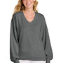 TravisMathew Womens Long Weekend V-Neck Sweatshirt - Heather Dark Grey