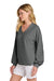 TravisMathew TM1LD009 Womens Long Weekend V-Neck Sweatshirt Heather Dark Grey Model Side