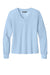 TravisMathew TM1LD009 Womens Long Weekend V-Neck Sweatshirt Heather Kentucky Blue Flat Front