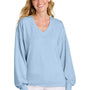 TravisMathew Womens Long Weekend V-Neck Sweatshirt - Heather Kentucky Blue - NEW