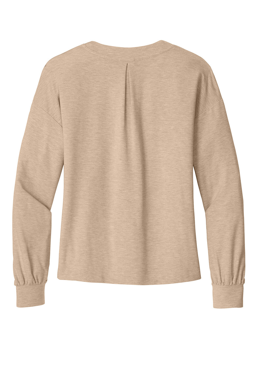 TravisMathew TM1LD009 Womens Long Weekend V-Neck Sweatshirt Heather Natural Flat Back
