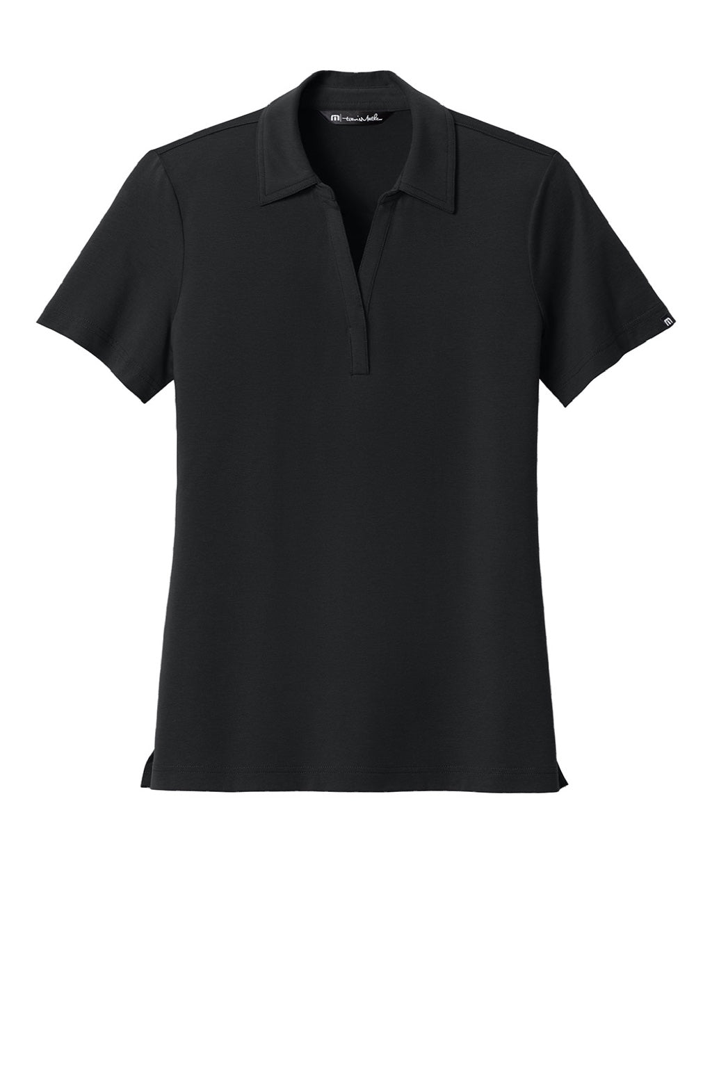 TravisMathew TM1LF071 Womens Glenview Wrinkle Resistant Short Sleeve Polo Shirt Black Flat Front