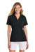 TravisMathew TM1LF071 Womens Glenview Wrinkle Resistant Short Sleeve Polo Shirt Black Model Front