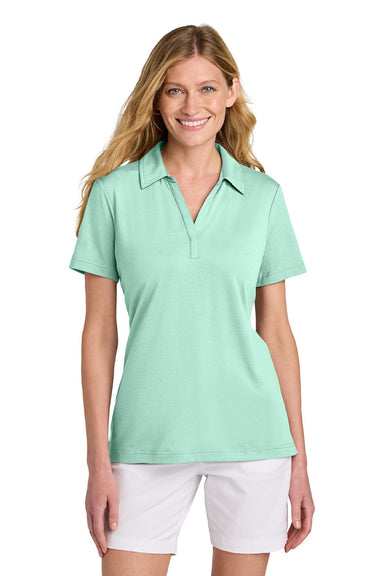 TravisMathew TM1LF071 Womens Glenview Wrinkle Resistant Short Sleeve Polo Shirt Mint Green Model Front