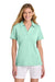 TravisMathew TM1LF071 Womens Glenview Wrinkle Resistant Short Sleeve Polo Shirt Mint Green Model Front
