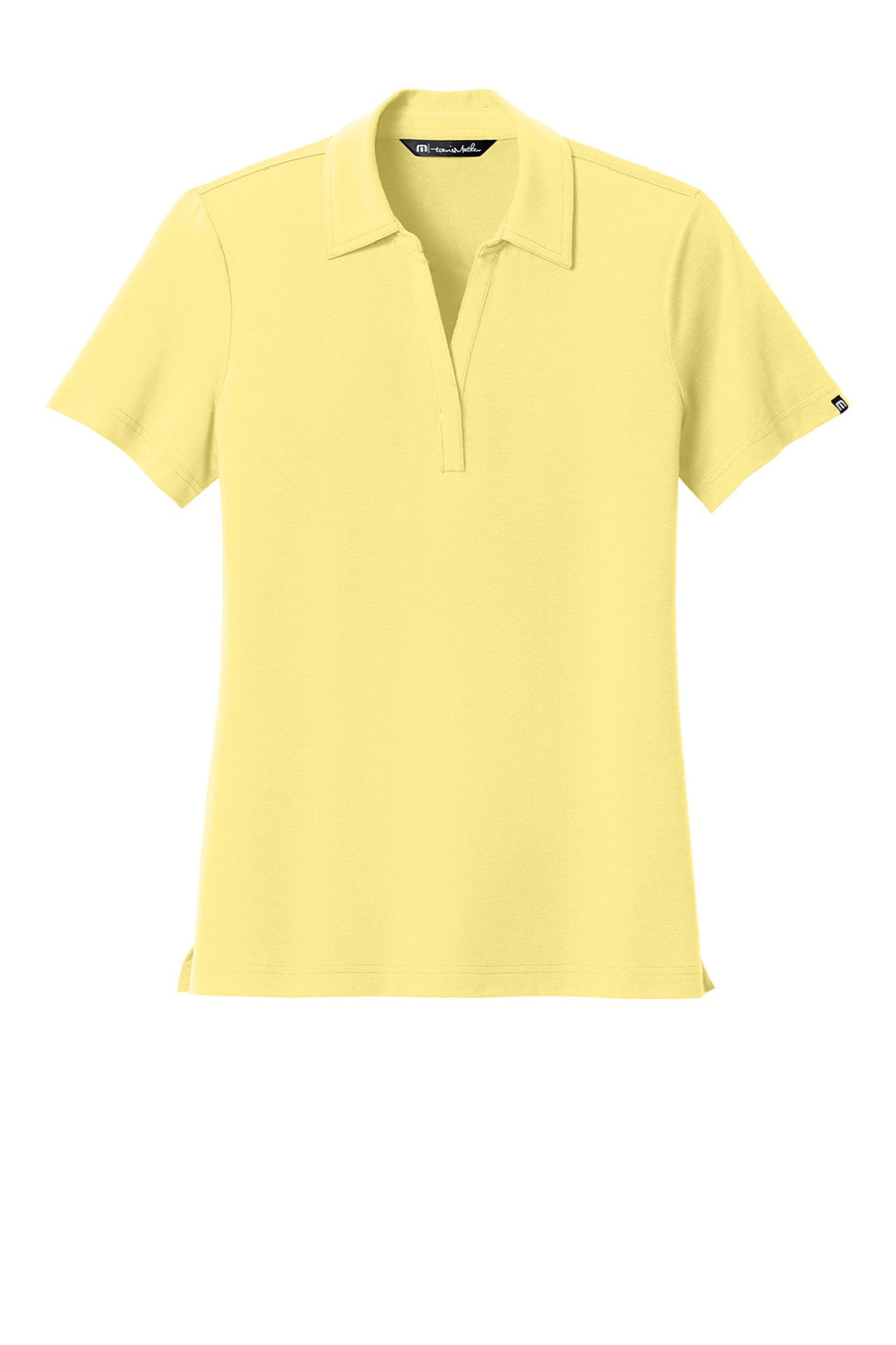 TravisMathew TM1LF071 Womens Glenview Wrinkle Resistant Short Sleeve Polo Shirt Pale Yellow Flat Front