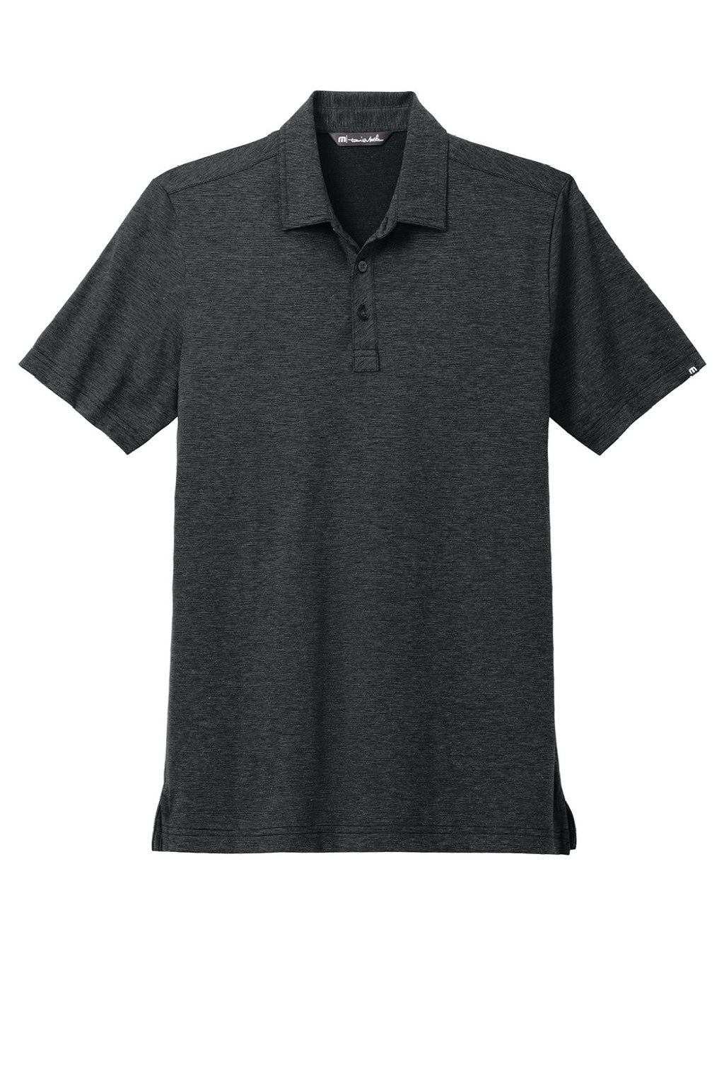 TravisMathew TM1MAA369 Mens Sunnyvale Wrinkle Resistant Short Sleeve Polo Shirt Heather Black Flat Front