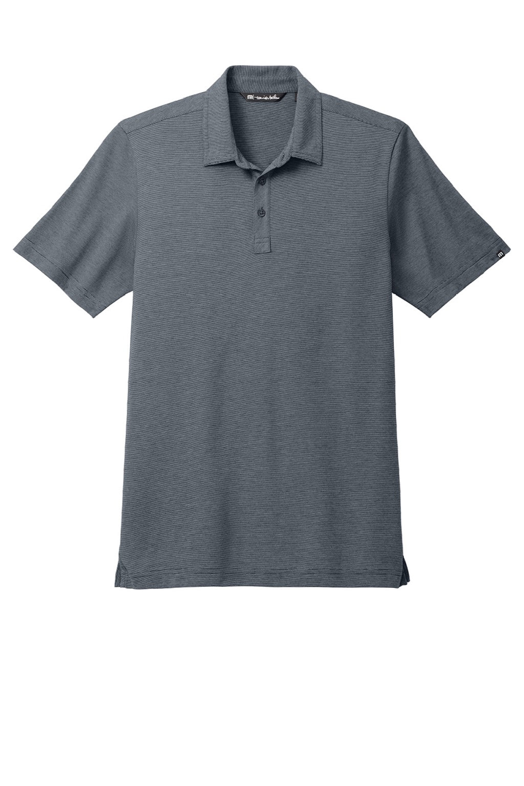 TravisMathew TM1MAA369 Mens Sunnyvale Wrinkle Resistant Short Sleeve Polo Shirt Heather Night Blue Flat Front
