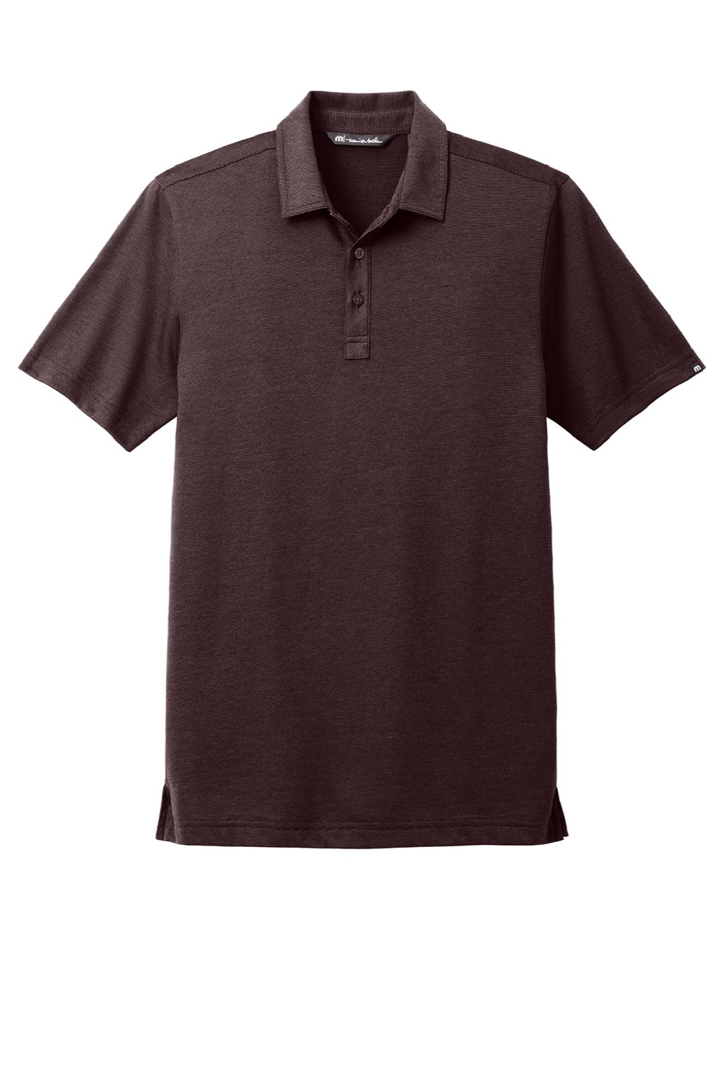 TravisMathew TM1MAA369 Mens Sunnyvale Wrinkle Resistant Short Sleeve Polo Shirt Heather Oxblood Flat Front