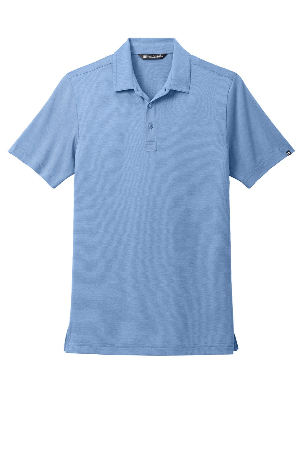 TravisMathew TM1MAA369 Mens Sunnyvale Wrinkle Resistant Short Sleeve Polo Shirt Heather Strong Blue Flat Front