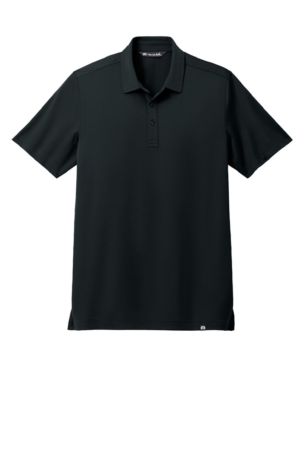 TravisMathew TM1MAA370 Mens Cabana Wrinkle Resistant Short Sleeve Polo Shirt Black Flat Front