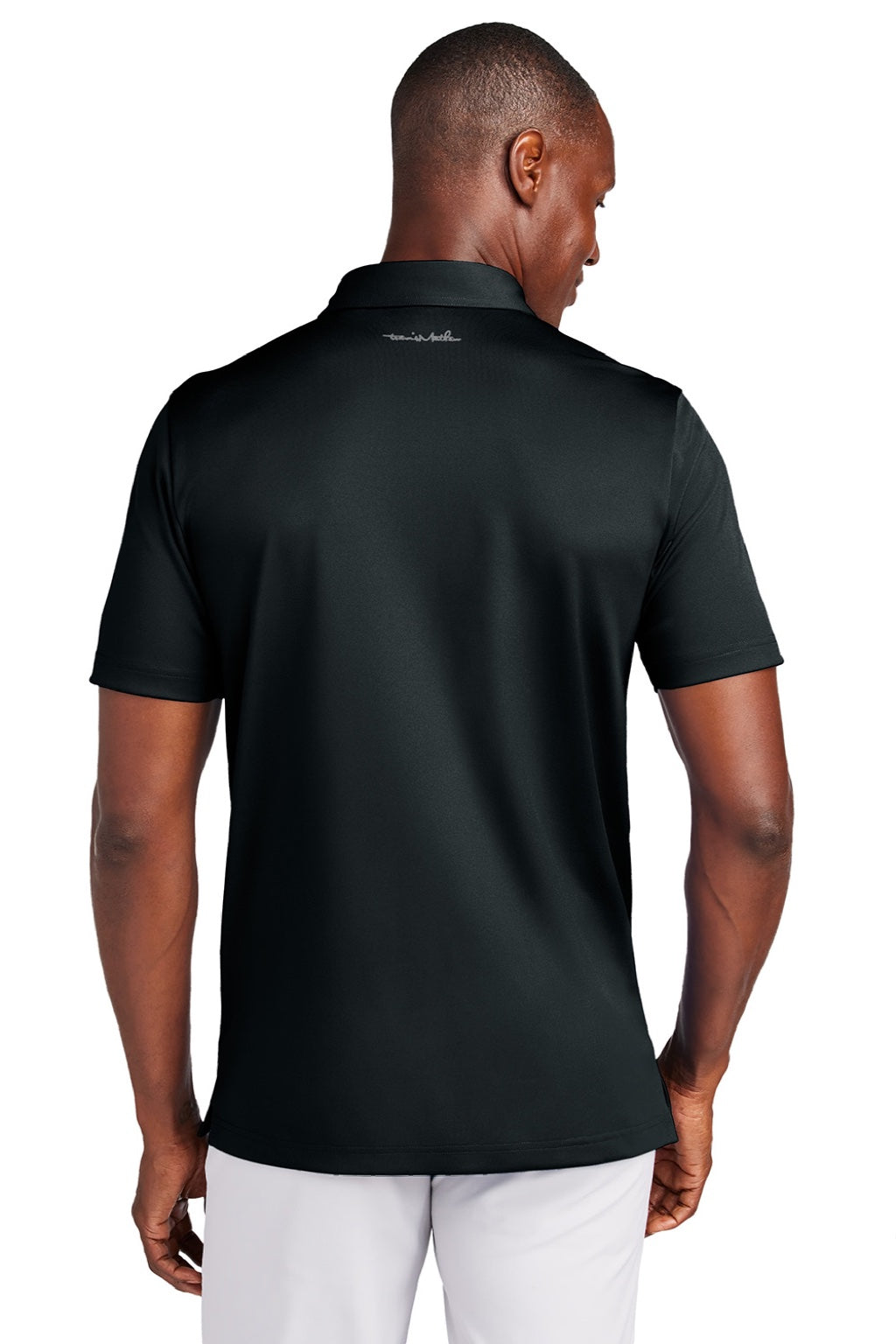 TravisMathew TM1MAA370 Mens Cabana Wrinkle Resistant Short Sleeve Polo Shirt Black Model Back
