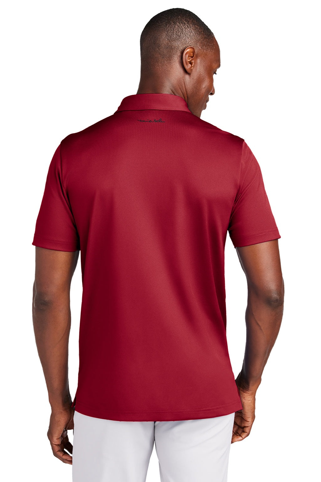 TravisMathew TM1MAA370 Mens Cabana Wrinkle Resistant Short Sleeve Polo Shirt Crimson Red Model Back