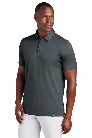 TravisMathew TM1MAA370 Mens Cabana Wrinkle Resistant Short Sleeve Polo Shirt Stormy Grey Model Front