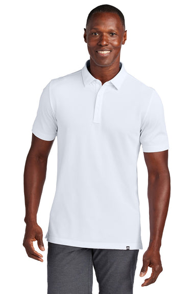 TravisMathew TM1MAA370 Mens Cabana Wrinkle Resistant Short Sleeve Polo Shirt White Model Front