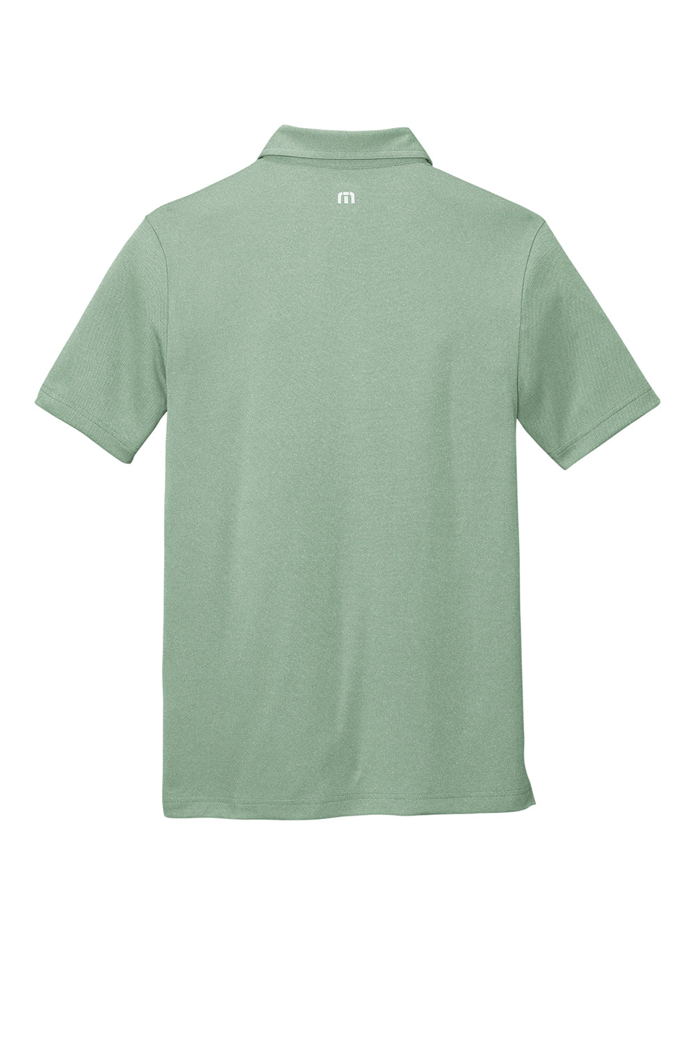 TravisMathew TM1MU410 Mens Coto Performance Moisture Wicking Short Sleeve Polo Shirt Heather Beryl Green Flat Back