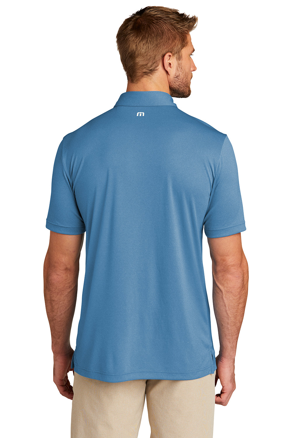 TravisMathew TM1MU410 Mens Coto Performance Moisture Wicking Short Sleeve Polo Shirt Federal Blue Model Back