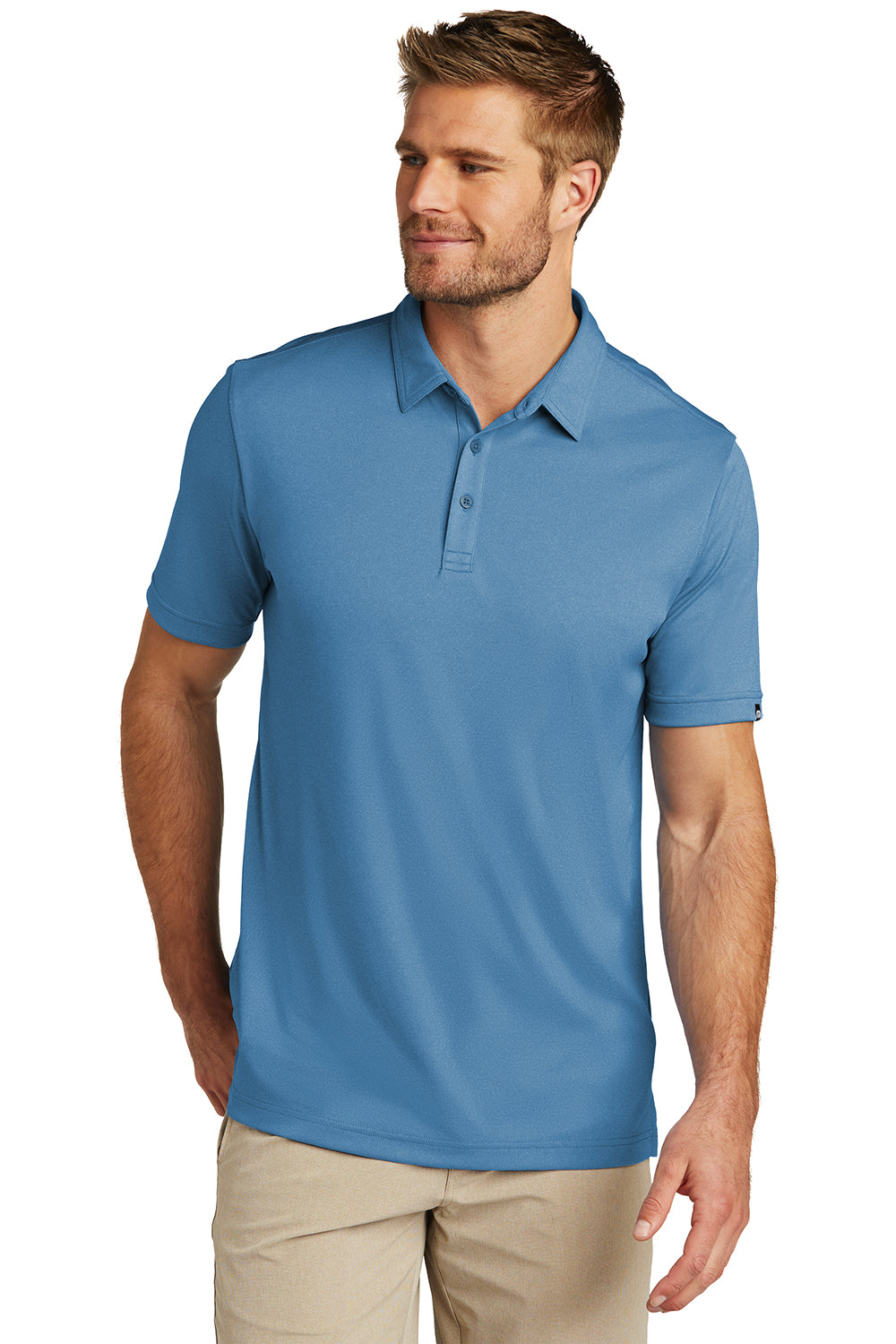 TravisMathew TM1MU410 Mens Coto Performance Moisture Wicking Short Sleeve Polo Shirt Federal Blue Model Front