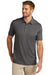 TravisMathew TM1MU410 Mens Coto Performance Moisture Wicking Short Sleeve Polo Shirt Quiet Shade Grey/Black Model Front