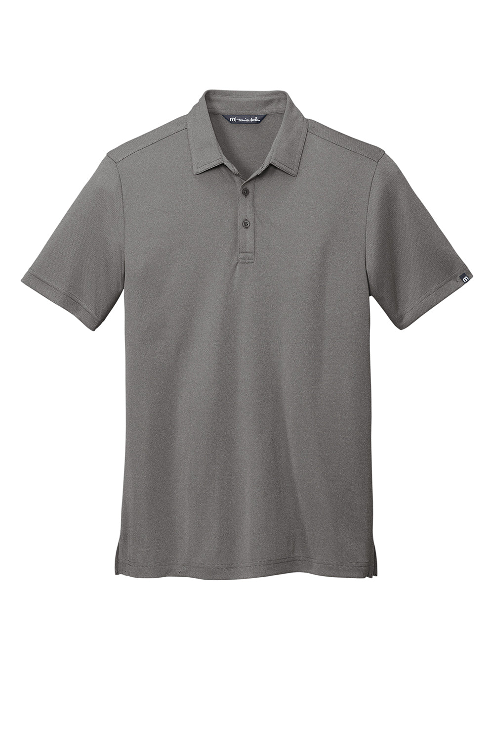 TravisMathew TM1MU410 Mens Coto Performance Moisture Wicking Short Sleeve Polo Shirt Heather Quiet Shade Grey Flat Front