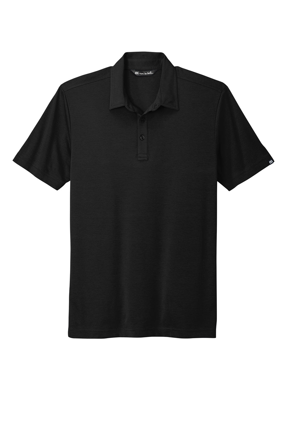 TravisMathew TM1MU411 Mens Oceanside Moisture Wicking Short Sleeve Polo Shirt Black Flat Front