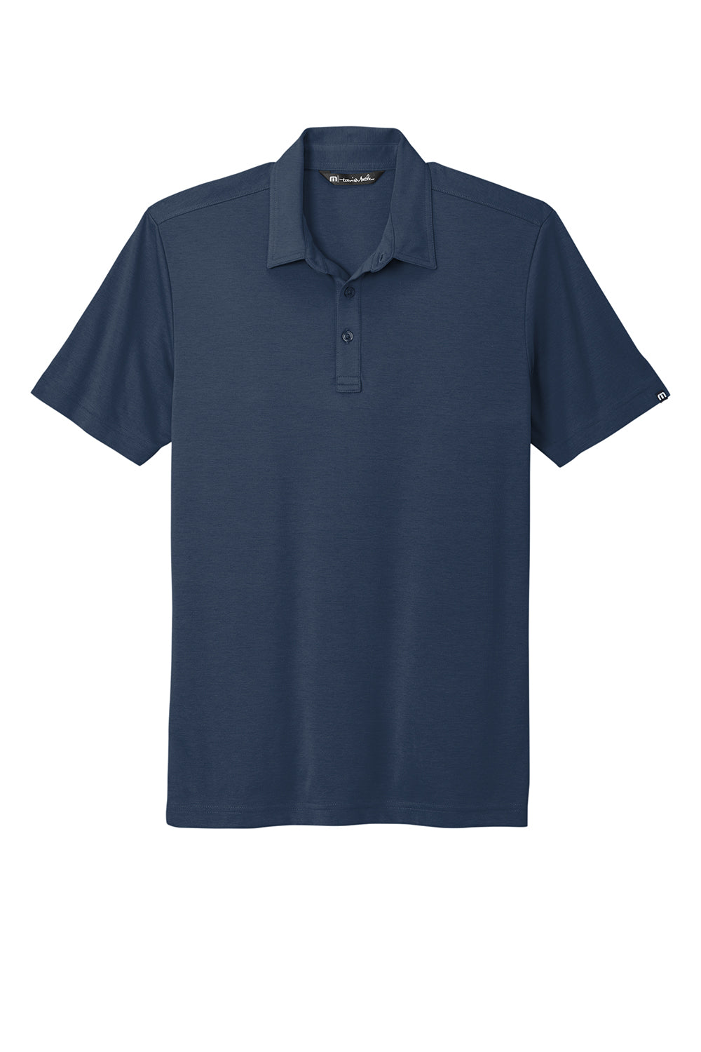 TravisMathew TM1MU411 Mens Oceanside Moisture Wicking Short Sleeve Polo Shirt Blue Nights Flat Front
