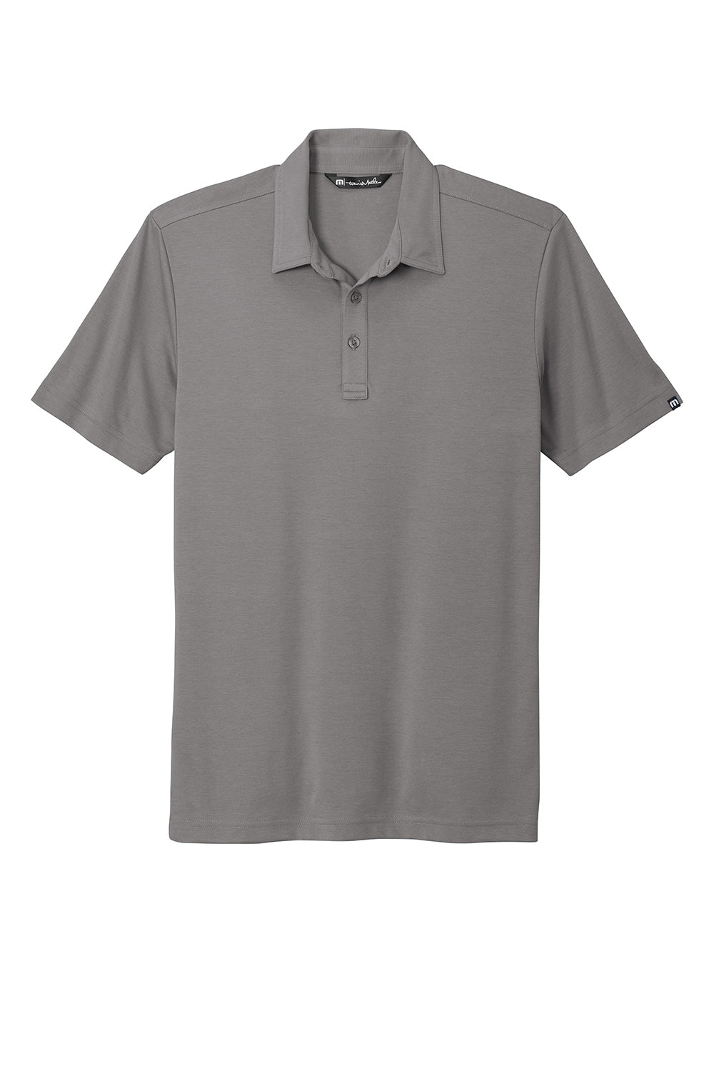 TravisMathew TM1MU411 Mens Oceanside Moisture Wicking Short Sleeve Polo Shirt Quiet Shade Grey Flat Front