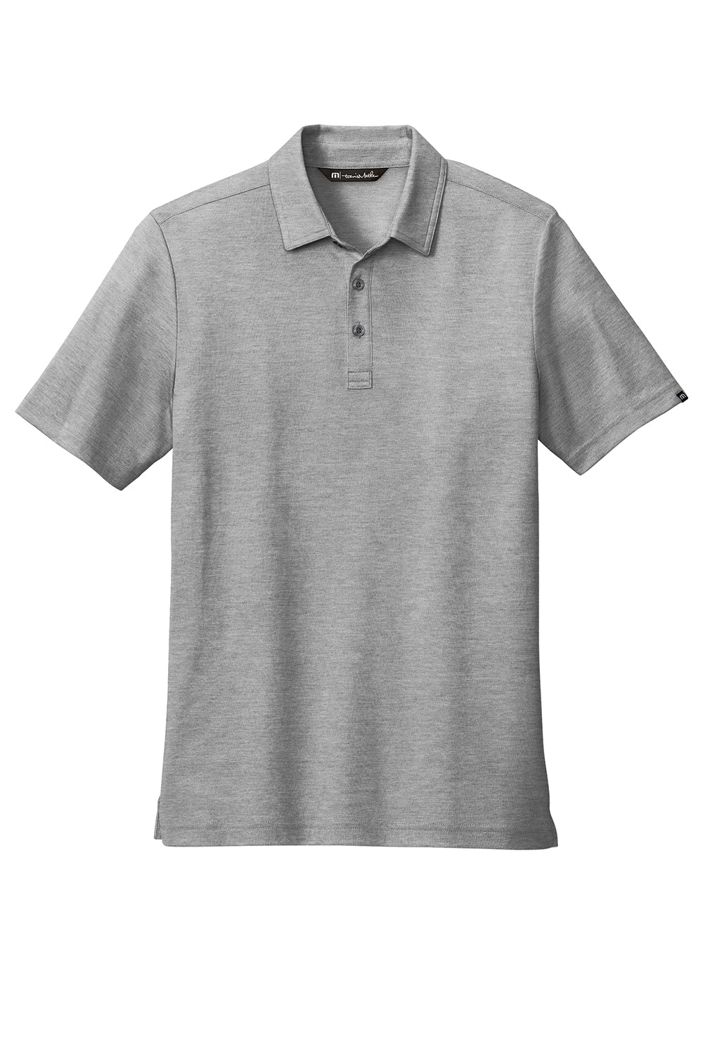 TravisMathew TM1MU412 Mens Oceanside Moisture Wicking Short Sleeve Polo Shirt Heather Quiet Shade Grey Flat Front