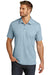 TravisMathew TM1MU412 Mens Oceanside Moisture Wicking Short Sleeve Polo Shirt Heather Allure Blue Model Front